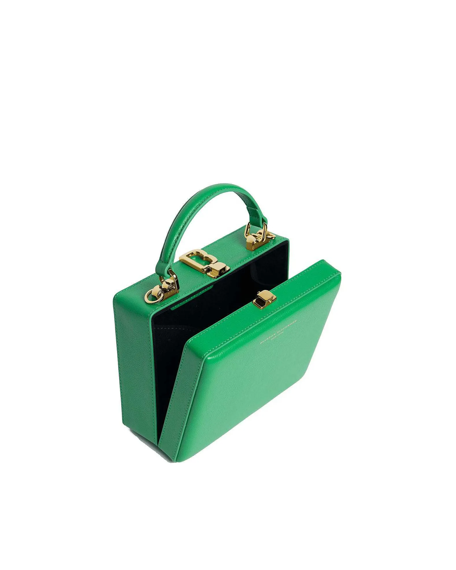 Brandon Blackwood Top Handle Bags>Kendrick Trunk True Green Leather W/Brass Hardware