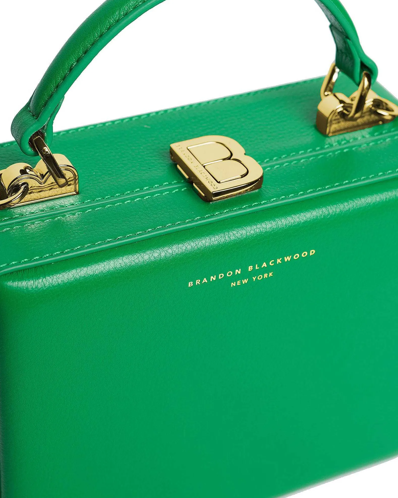 Brandon Blackwood Top Handle Bags>Kendrick Trunk True Green Leather W/Brass Hardware