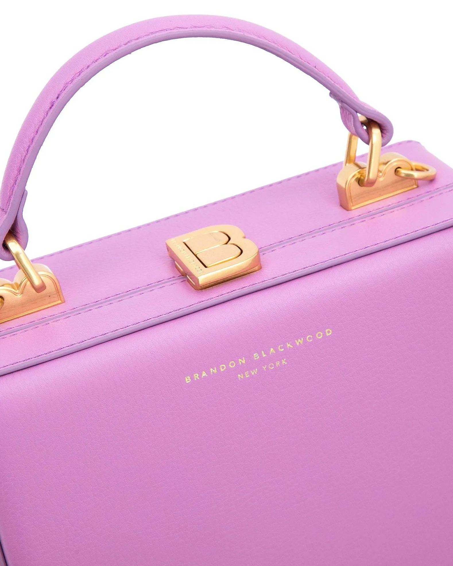 Brandon Blackwood Top Handle Bags>Kendrick Trunk Light Purple Leather W/Brass Hardware