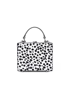 Brandon Blackwood Top Handle Bags>Kendrick Trunk Dalmatian Ponyhair