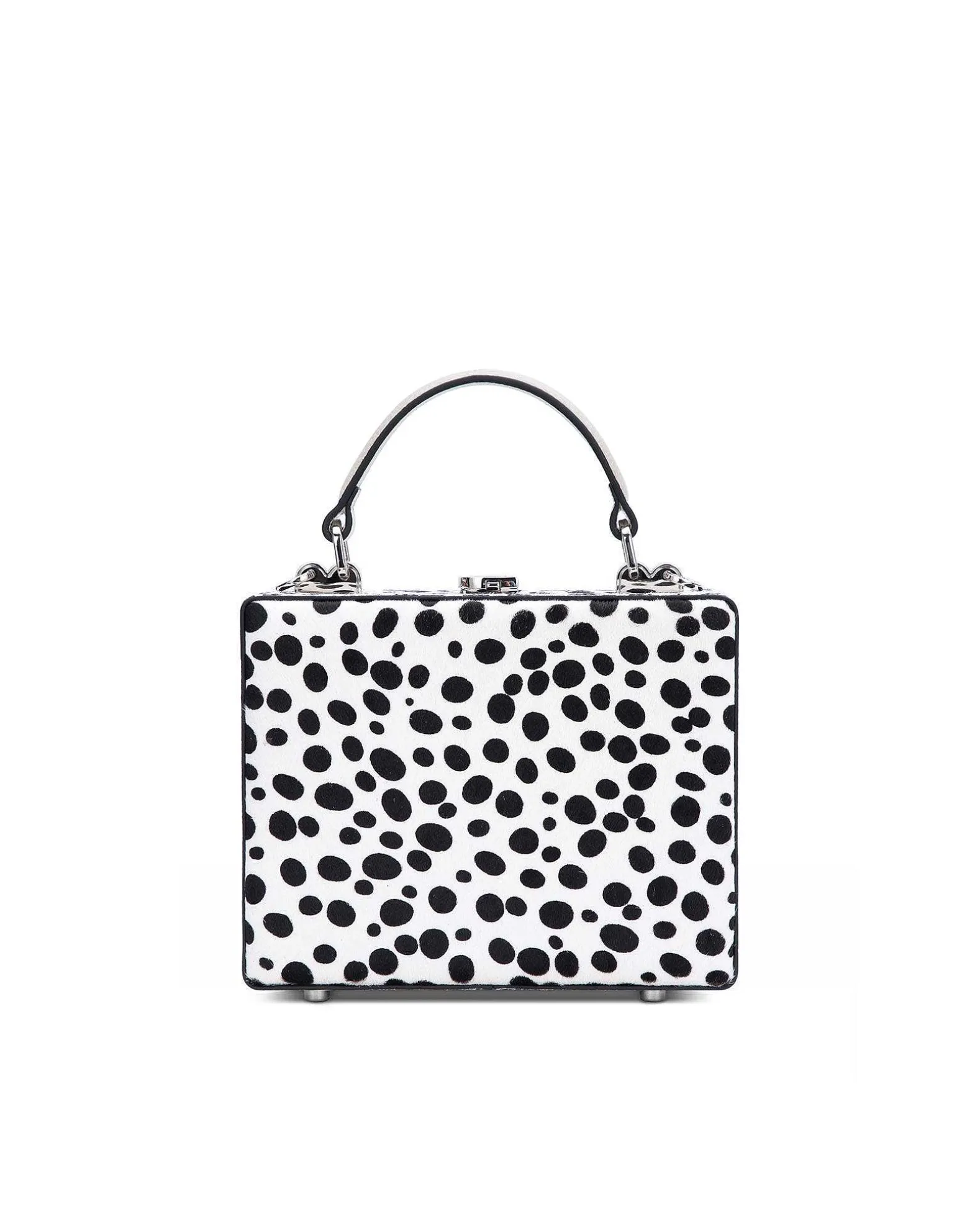 Brandon Blackwood Top Handle Bags>Kendrick Trunk Dalmatian Ponyhair
