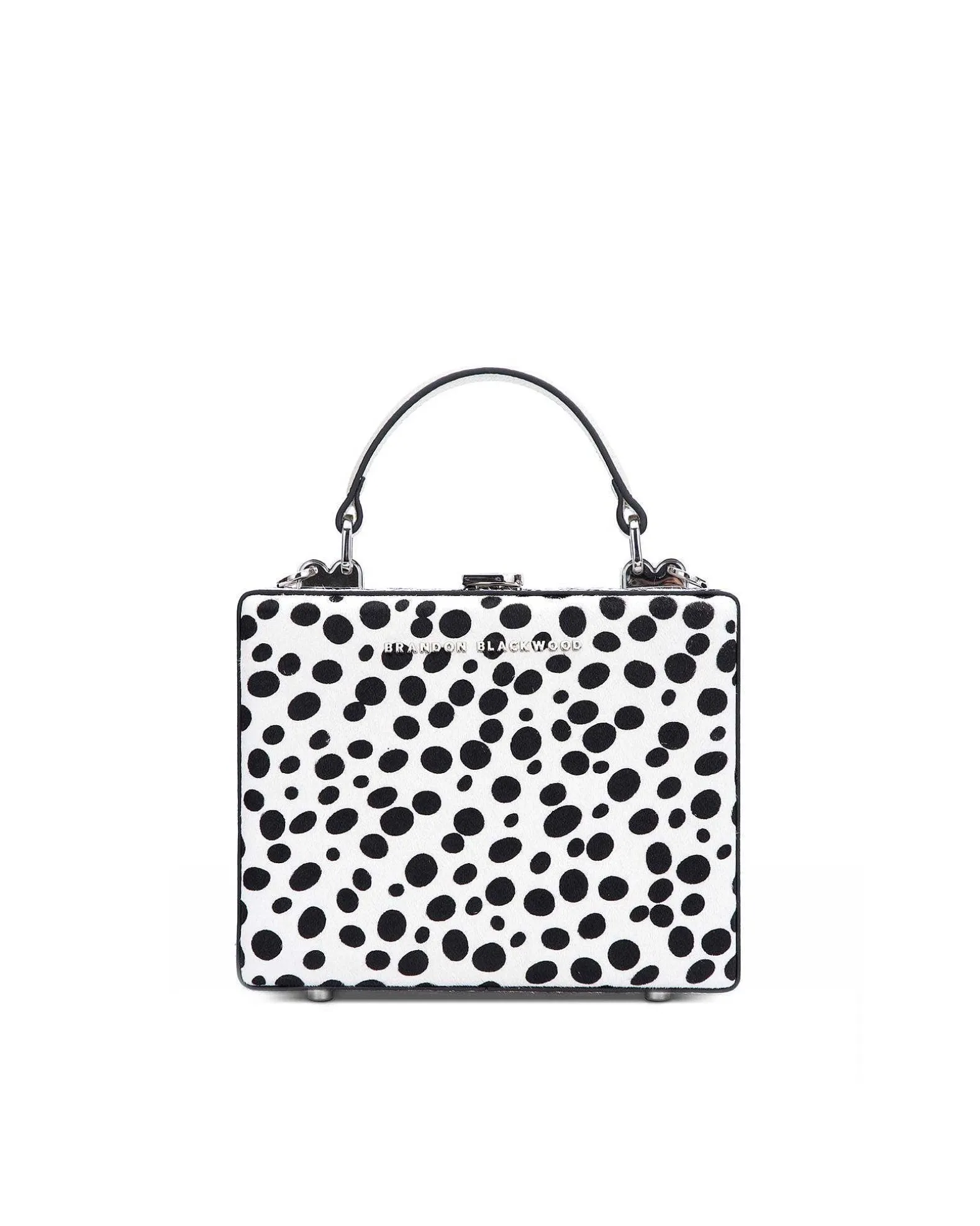 Brandon Blackwood Top Handle Bags>Kendrick Trunk Dalmatian Ponyhair