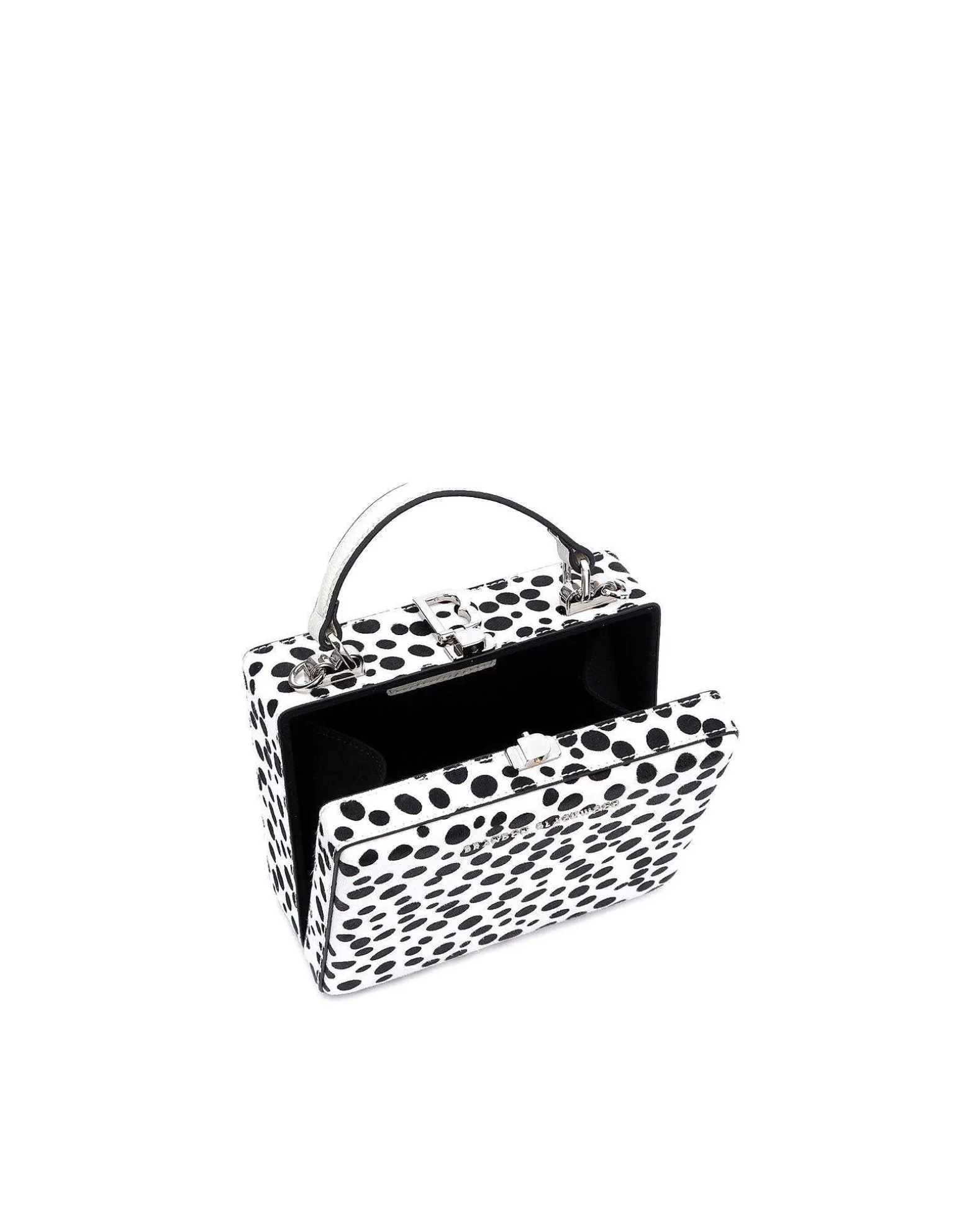 Brandon Blackwood Top Handle Bags>Kendrick Trunk Dalmatian Ponyhair