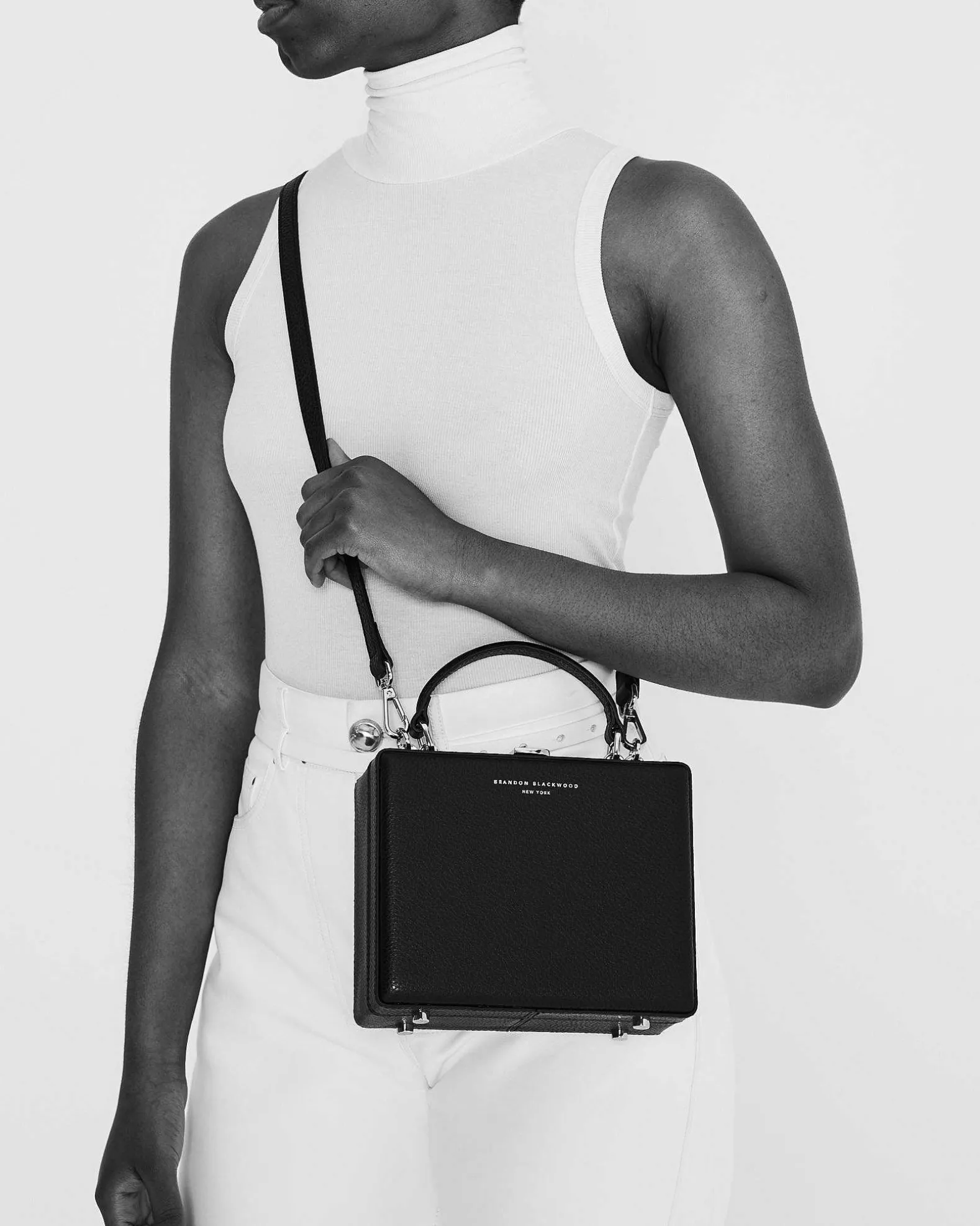 Brandon Blackwood Top Handle Bags>Kendrick Trunk Baby Blue Croc Embossed Suede