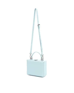 Brandon Blackwood Top Handle Bags>Kendrick Trunk Powder Blue Leather W/Silver Hardware