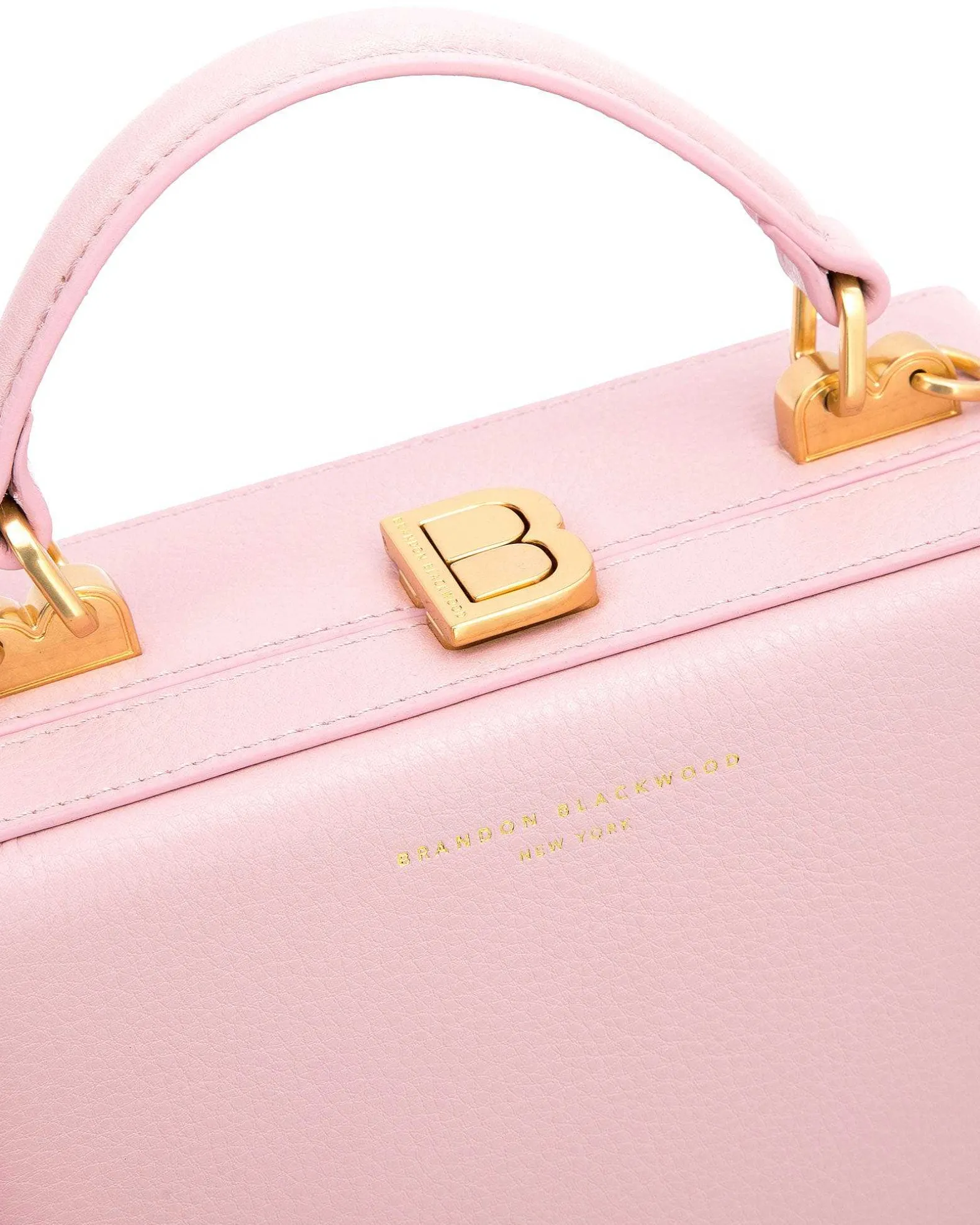 Brandon Blackwood Top Handle Bags>Kendrick Trunk Soft Pink Leather W/Brass Hardware