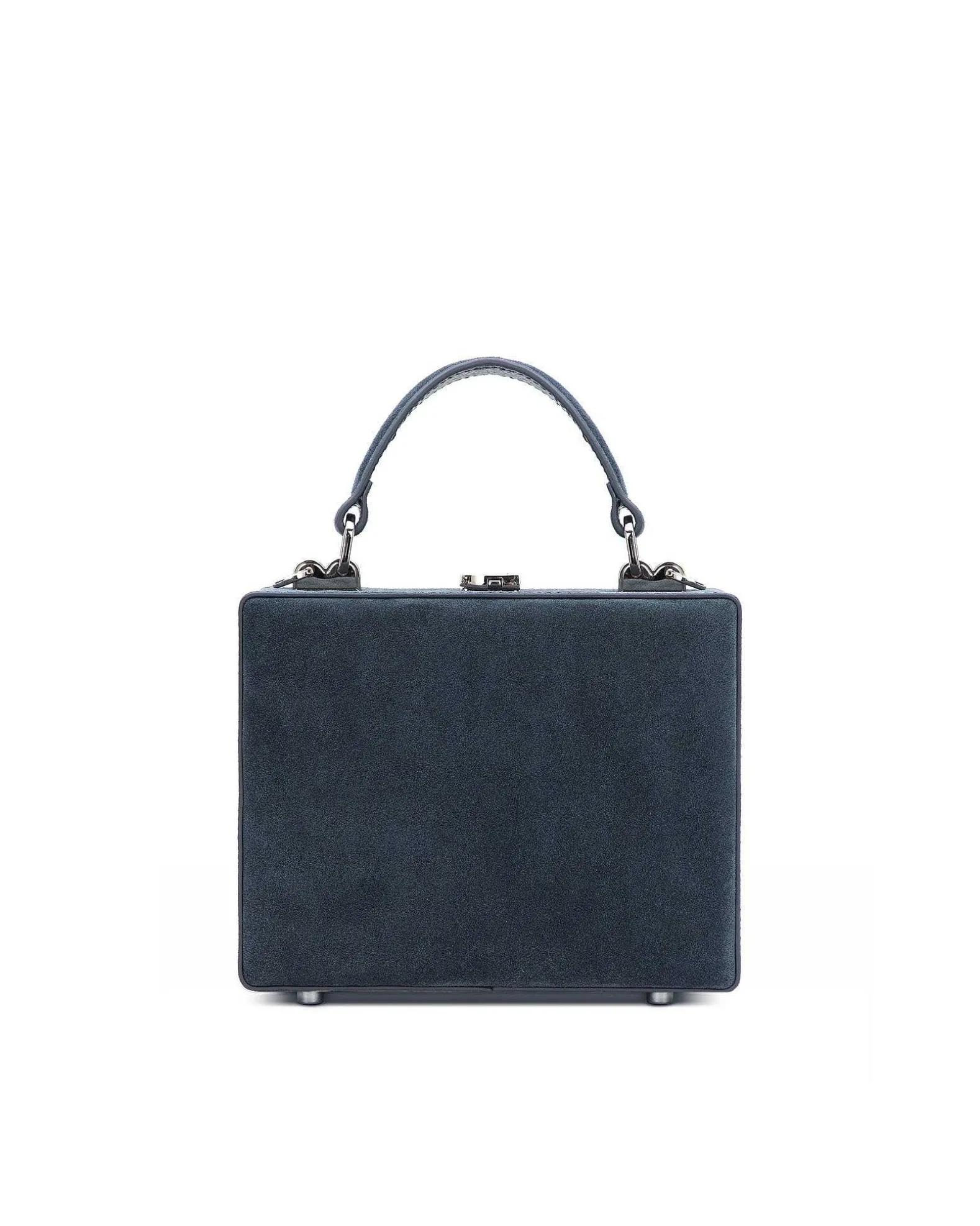 Brandon Blackwood Top Handle Bags>Kendrick Trunk Navy Blue Suede