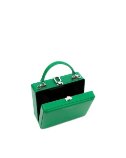 Brandon Blackwood Top Handle Bags>Kendrick Trunk True Green Leather W/Silver Hardware