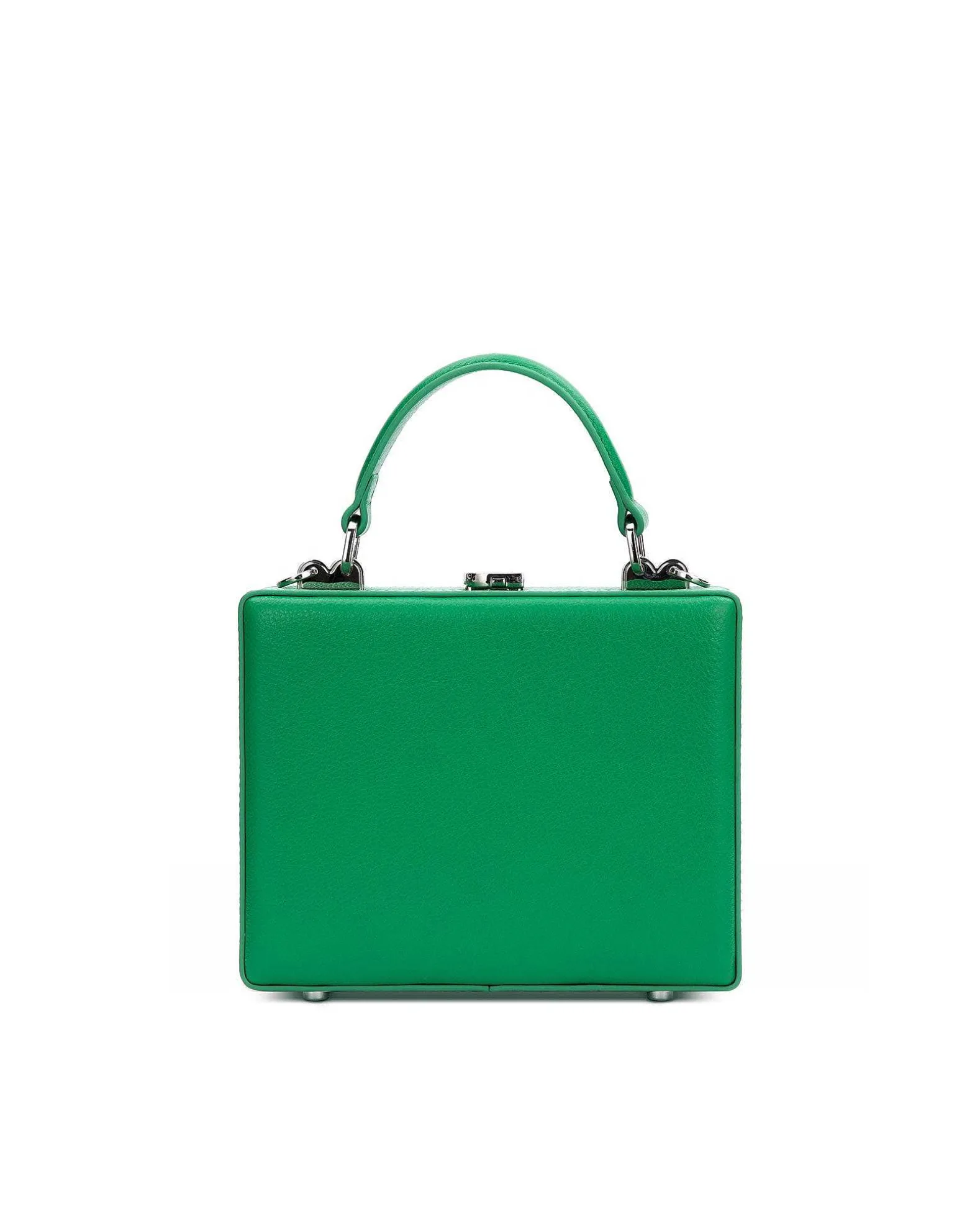 Brandon Blackwood Top Handle Bags>Kendrick Trunk True Green Leather W/Silver Hardware