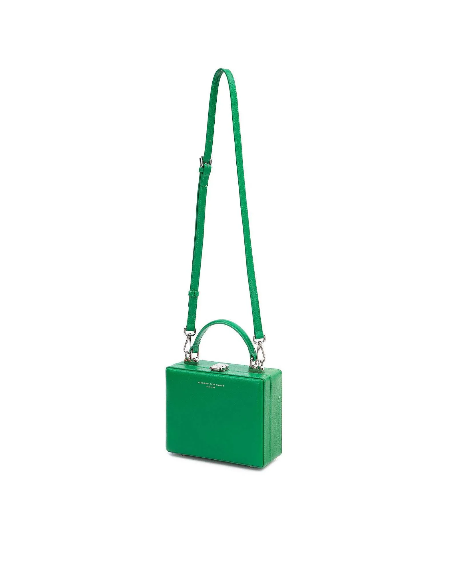 Brandon Blackwood Top Handle Bags>Kendrick Trunk True Green Leather W/Silver Hardware