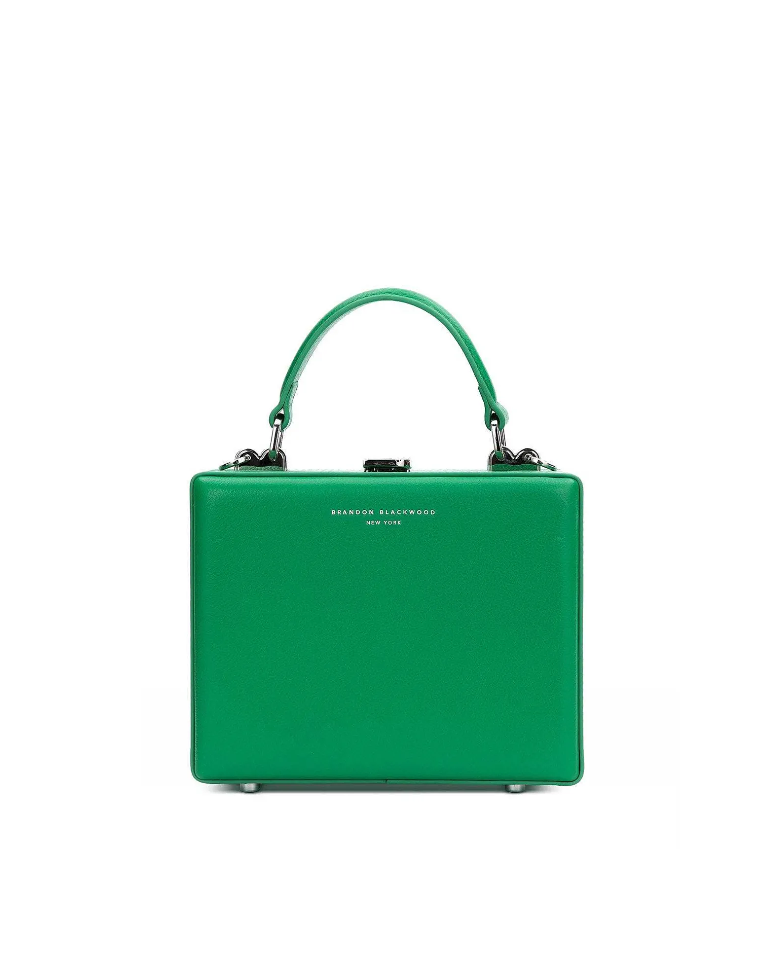 Brandon Blackwood Top Handle Bags>Kendrick Trunk True Green Leather W/Silver Hardware