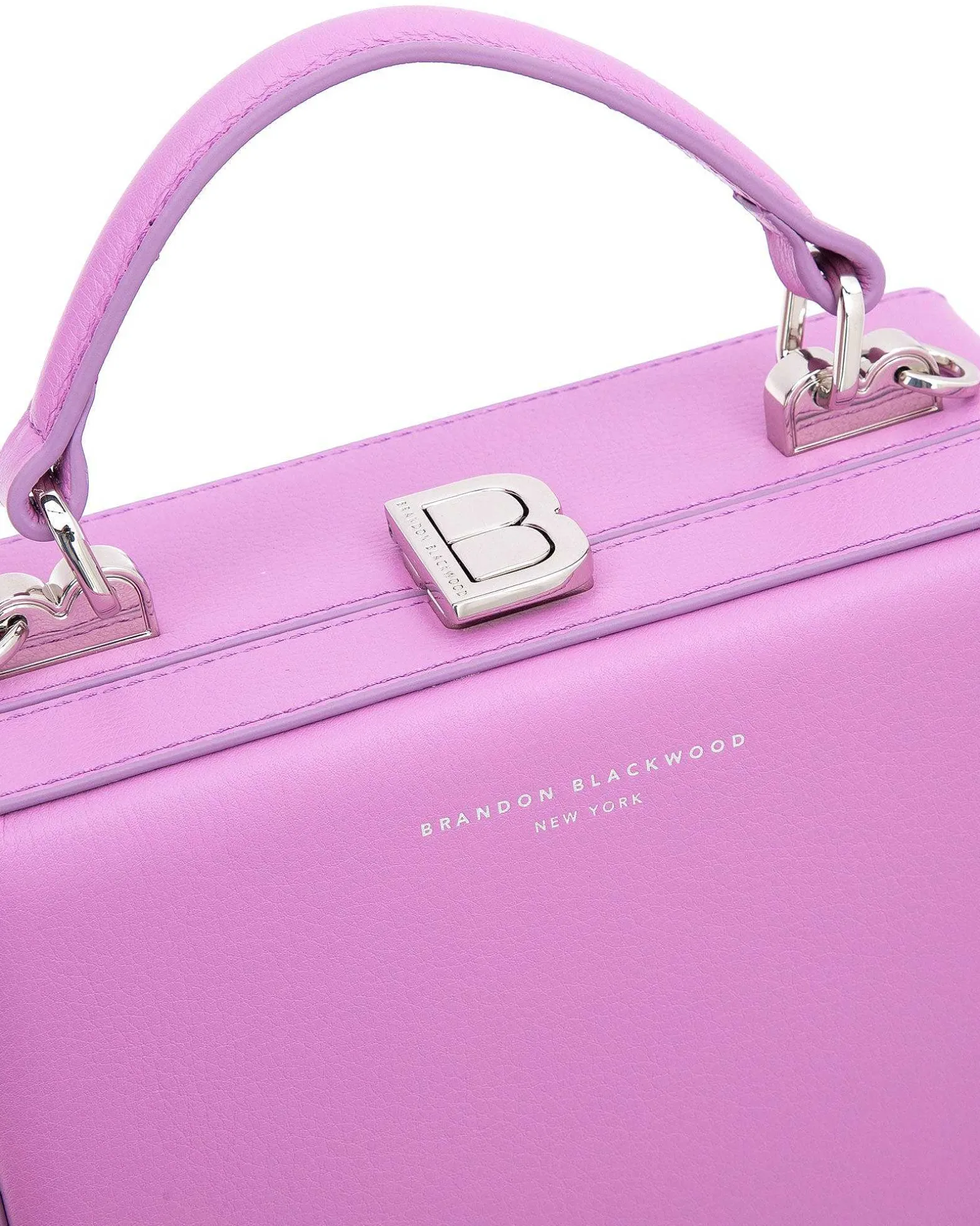 Brandon Blackwood Top Handle Bags>Kendrick Trunk Light Purple Leather W/Silver Hardware