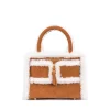 Brandon Blackwood Crossbody Bags>Kuei Bag Tan Suede W/Shearling Edges
