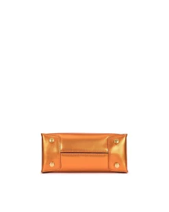 Brandon Blackwood Top Handle Bags>Kuei Bag Metallic Orange Leather