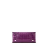 Brandon Blackwood Top Handle Bags>Kuei Bag Purple Croc Embossed Leather