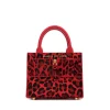 Brandon Blackwood Top Handle Bags>Kuei Bag Red Leopard Ponyhair