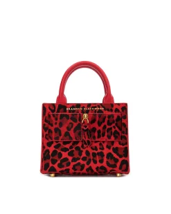 Brandon Blackwood Top Handle Bags>Kuei Bag Red Leopard Ponyhair