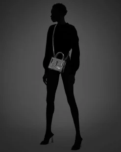 Brandon Blackwood Top Handle Bags>Kuei Bag Silver Cracked Leather