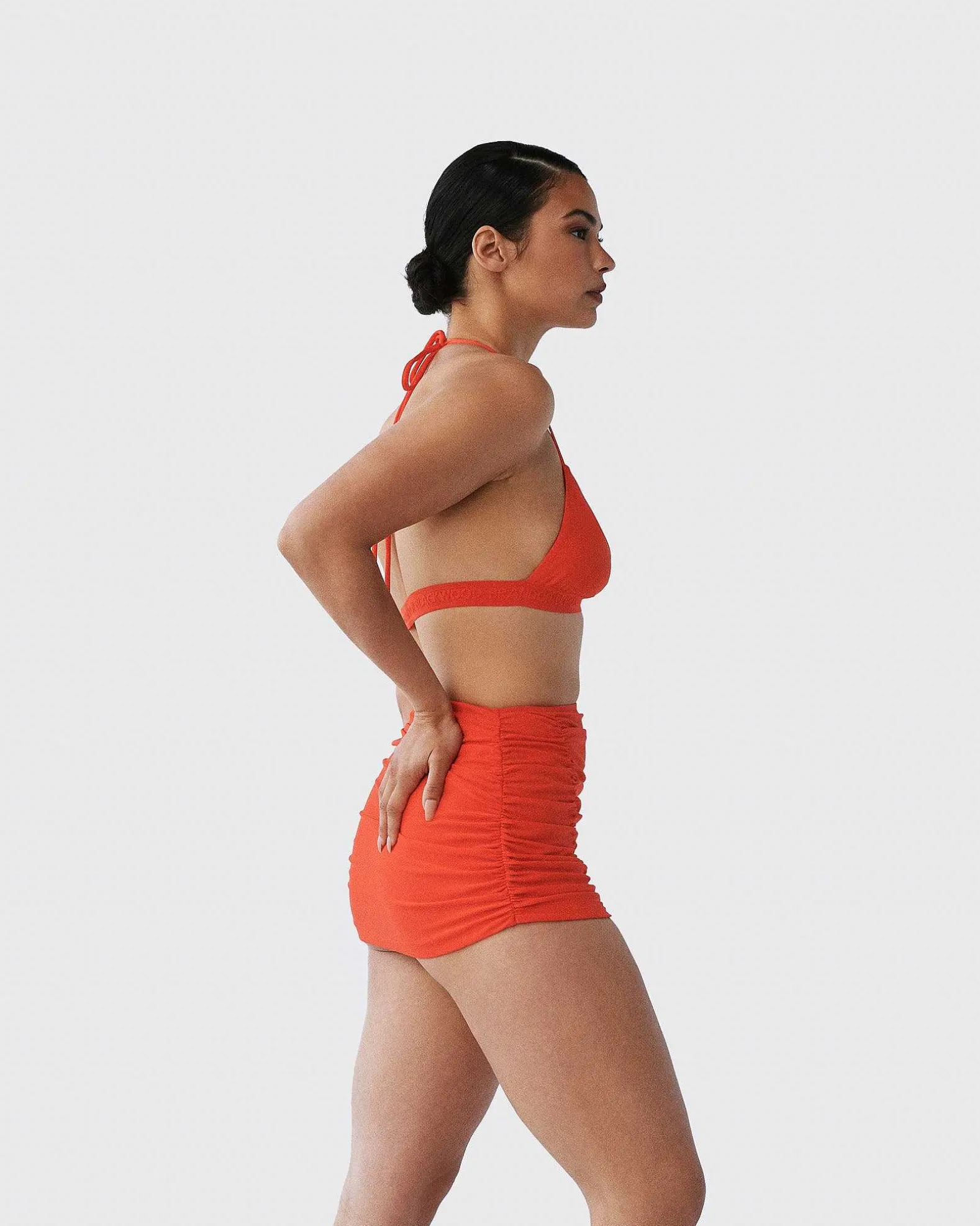 Brandon Blackwood Tops>Logo Halter Bikini Top Orange