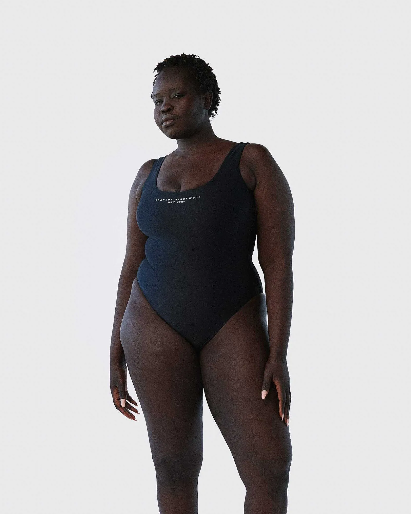 Brandon Blackwood One-Piece>Logo One-Piece Swimsuit Black/Silver Logo