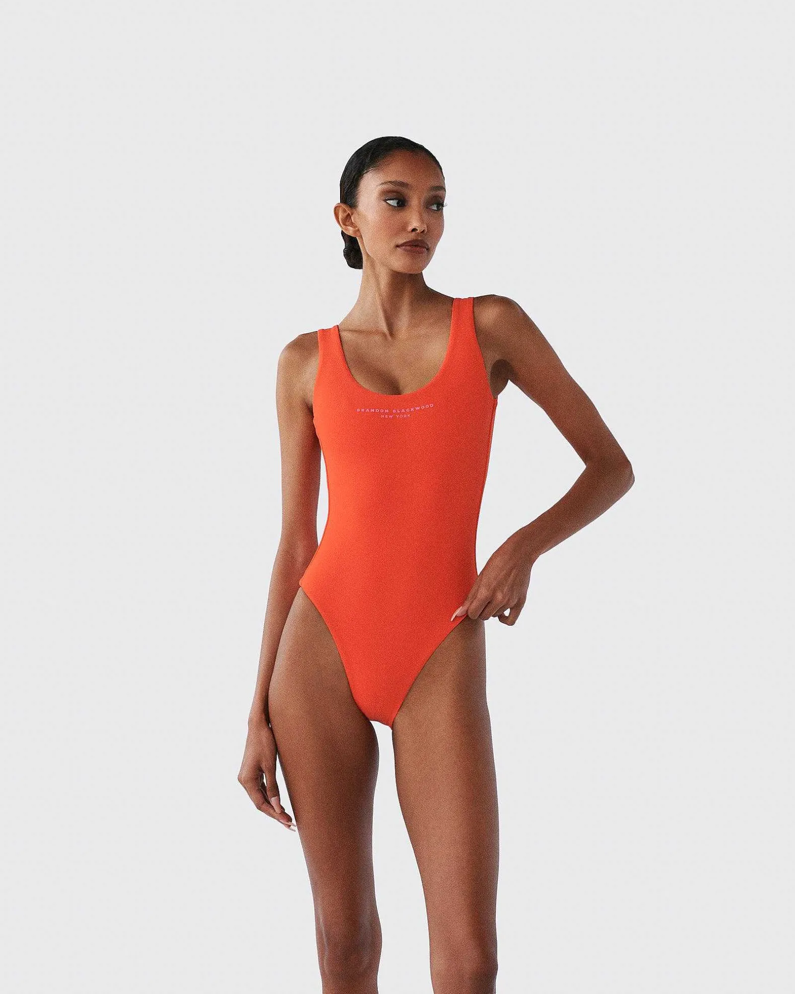 Brandon Blackwood One-Piece>Logo One-Piece Swimsuit Orange/Candy Pink Logo