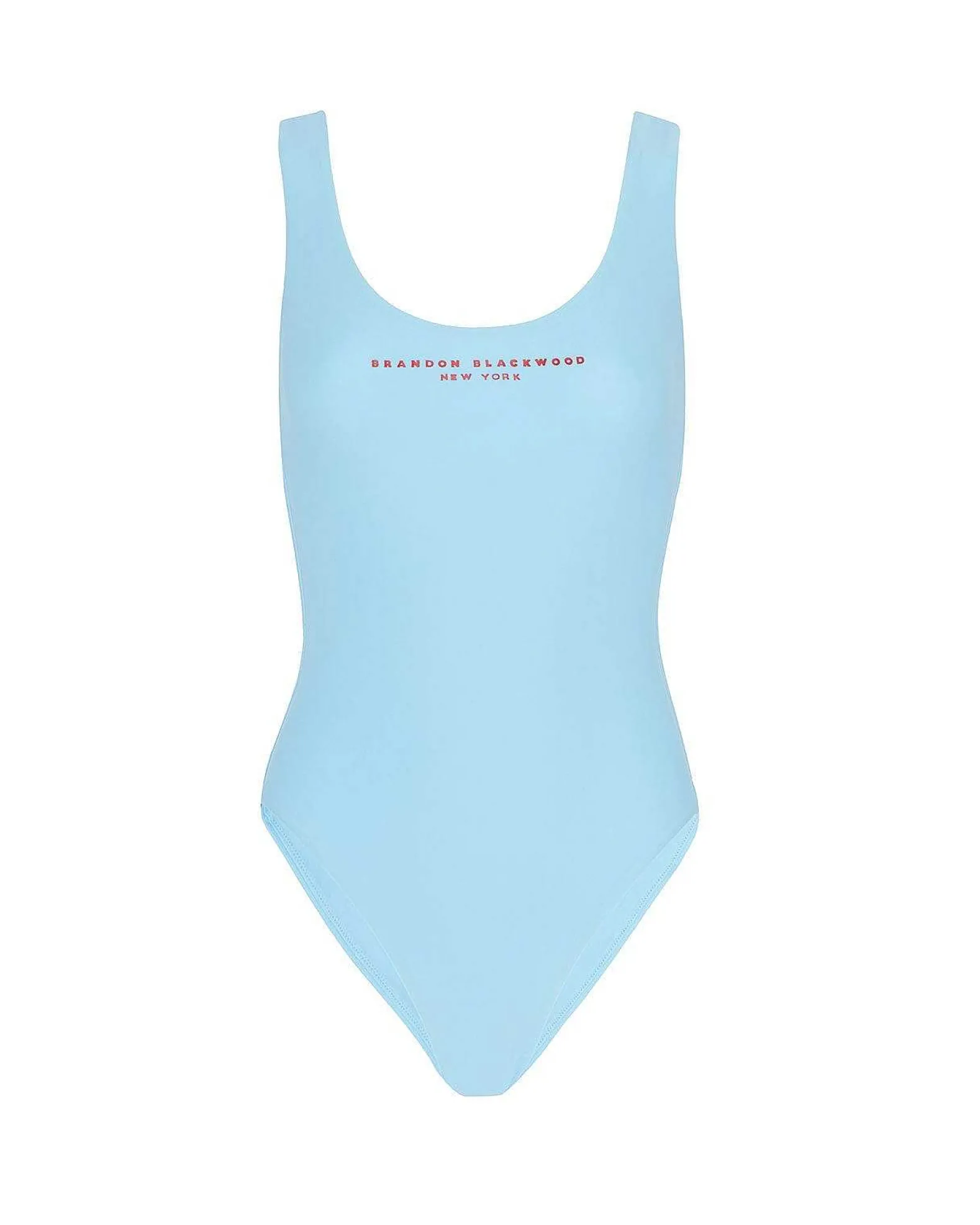 Brandon Blackwood One-Piece>Logo One-Piece Swimsuit Baby Blue/Red Logo