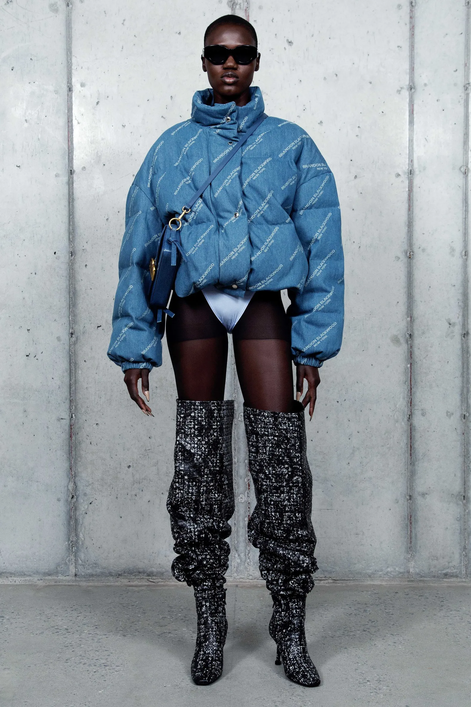 Brandon Blackwood Outerwear>Logo Puffer Denim