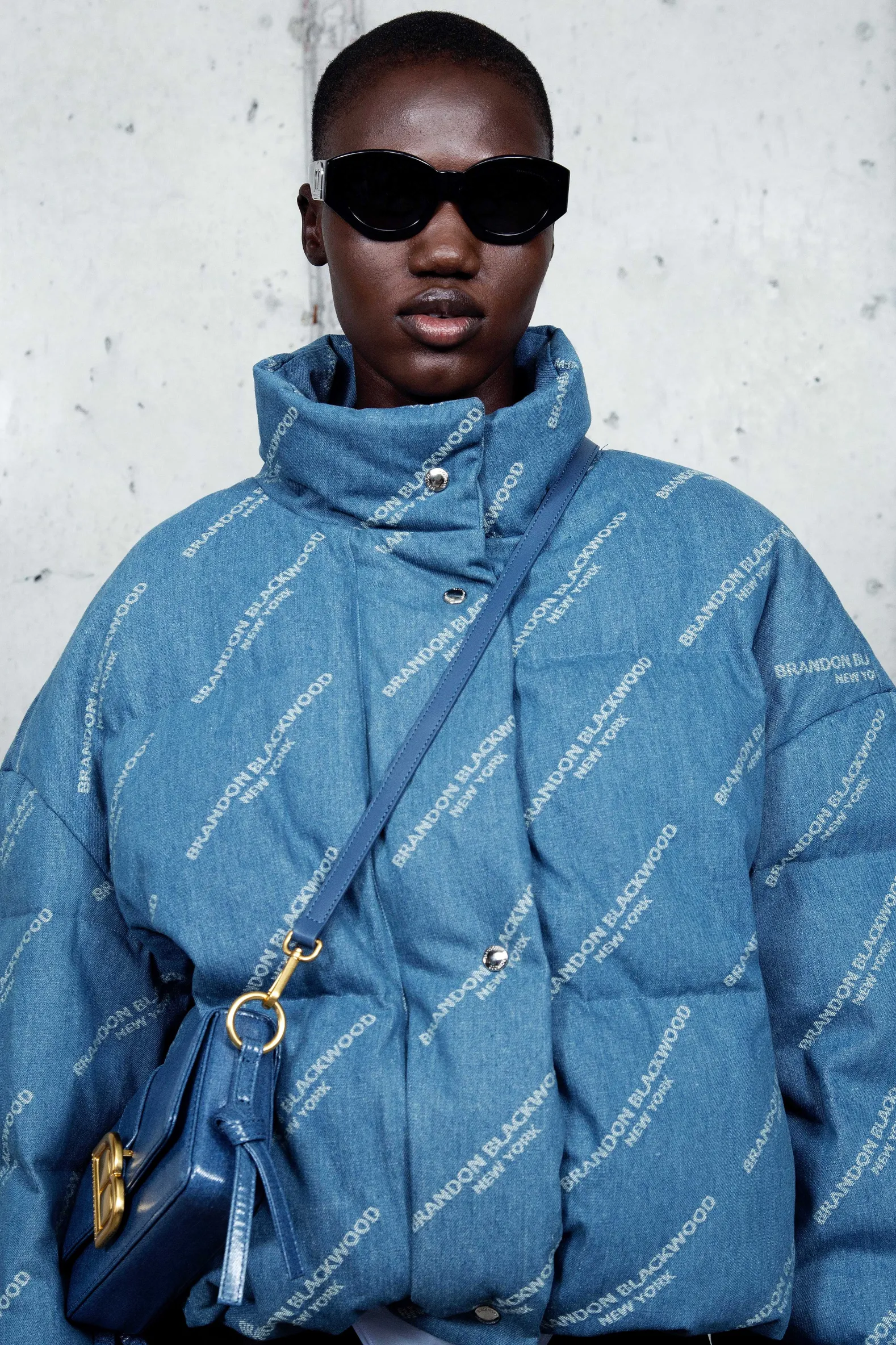 Brandon Blackwood Outerwear>Logo Puffer Denim