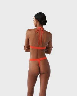 Brandon Blackwood Bottoms>Logo Swim Thong Orange