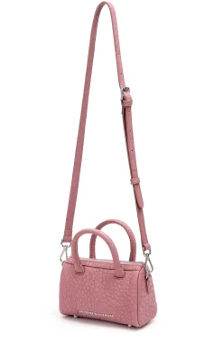 Brandon Blackwood Crossbody Bags>Mini Cara Duffle Bag Pink Bubble Leather