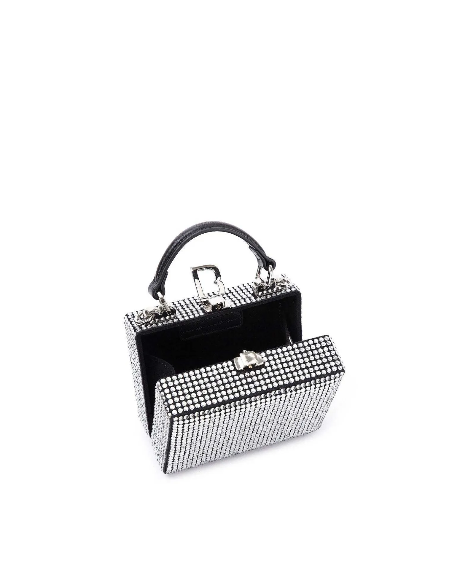 Brandon Blackwood Crossbody Bags>Mini Kendrick Trunk Velvet Diamond Mini Crystals
