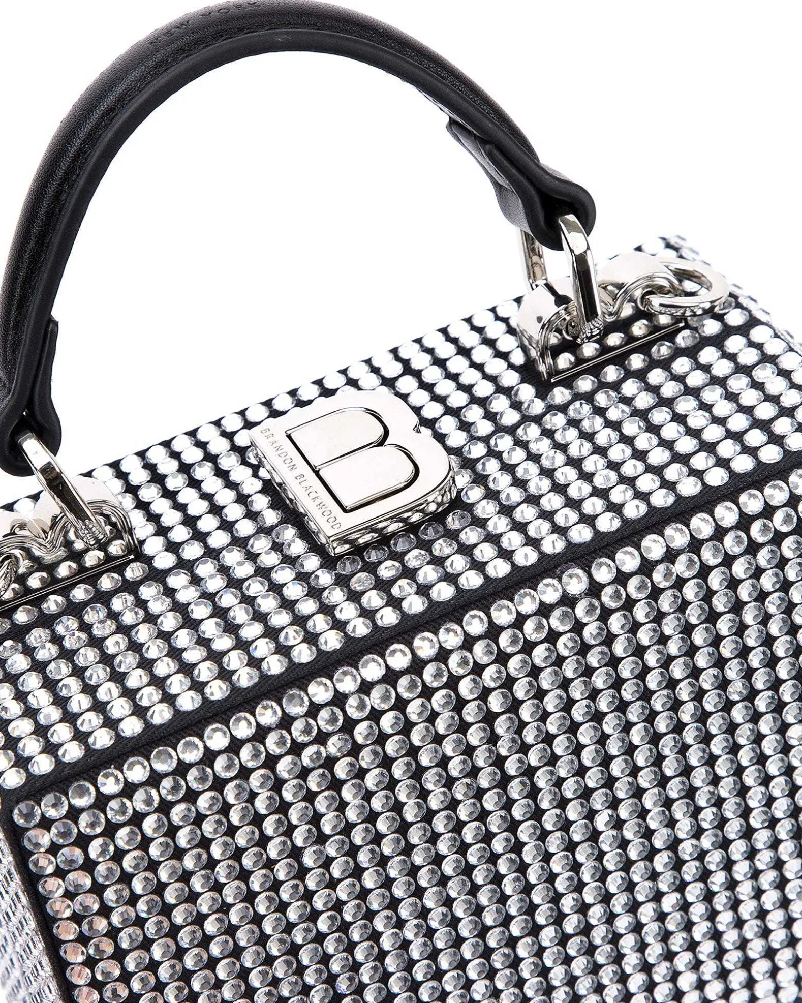 Brandon Blackwood Crossbody Bags>Mini Kendrick Trunk Velvet Diamond Mini Crystals