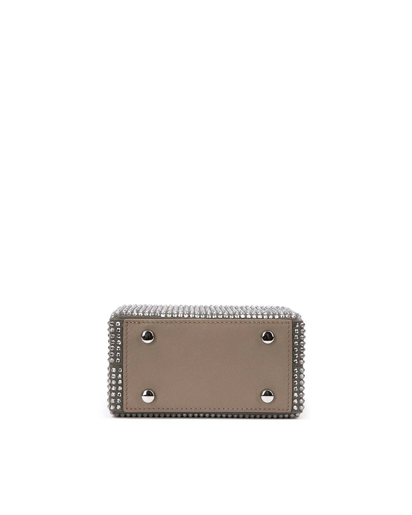 Brandon Blackwood Crossbody Bags>Mini Kendrick Trunk Taupe Diamond Mini Crystals