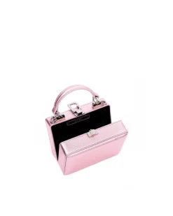 Brandon Blackwood Crossbody Bags>Mini Kendrick Trunk Metallic Soft Pink Leather