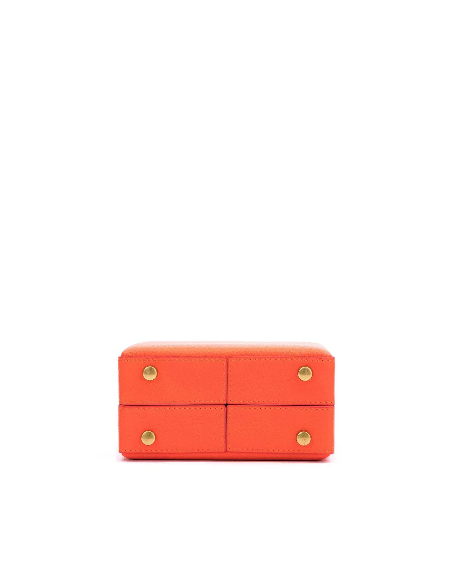 Brandon Blackwood Top Handle Bags>Mini Kendrick Trunk Burnt Orange Leather W/Brass Hardware