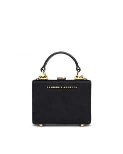 Brandon Blackwood Top Handle Bags>Mini Kendrick Trunk Black Ponyhair W/Brass Hardware