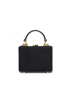 Brandon Blackwood Top Handle Bags>Mini Kendrick Trunk Black Ponyhair W/Brass Hardware