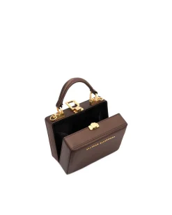 Brandon Blackwood Top Handle Bags>Mini Kendrick Trunk Brown Satin