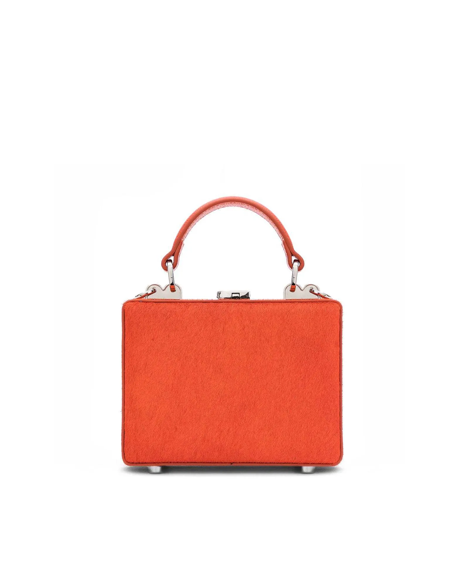 Brandon Blackwood Top Handle Bags>Mini Kendrick Trunk Burnt Orange Ponyhair