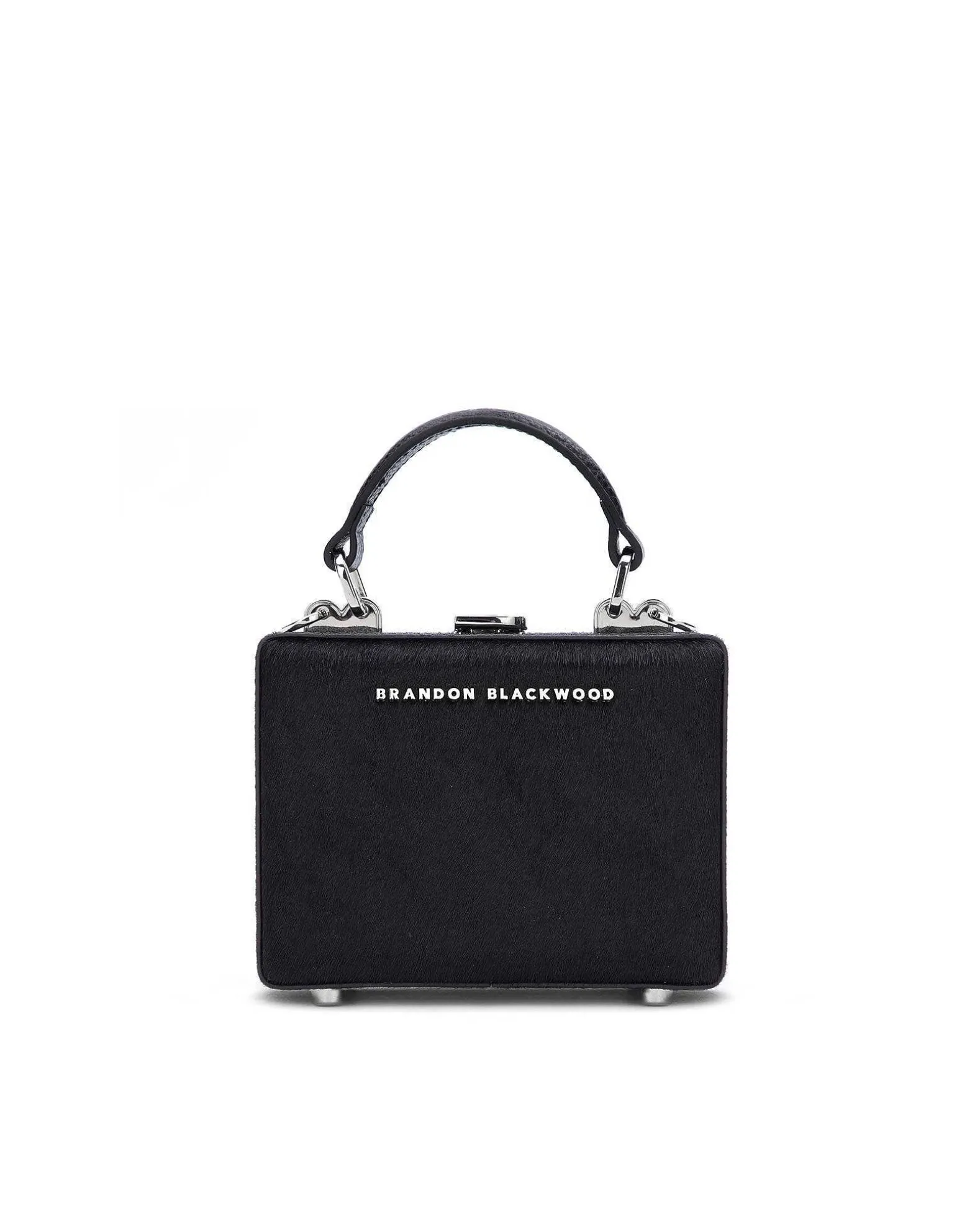 Brandon Blackwood Top Handle Bags>Mini Kendrick Trunk Black Ponyhair