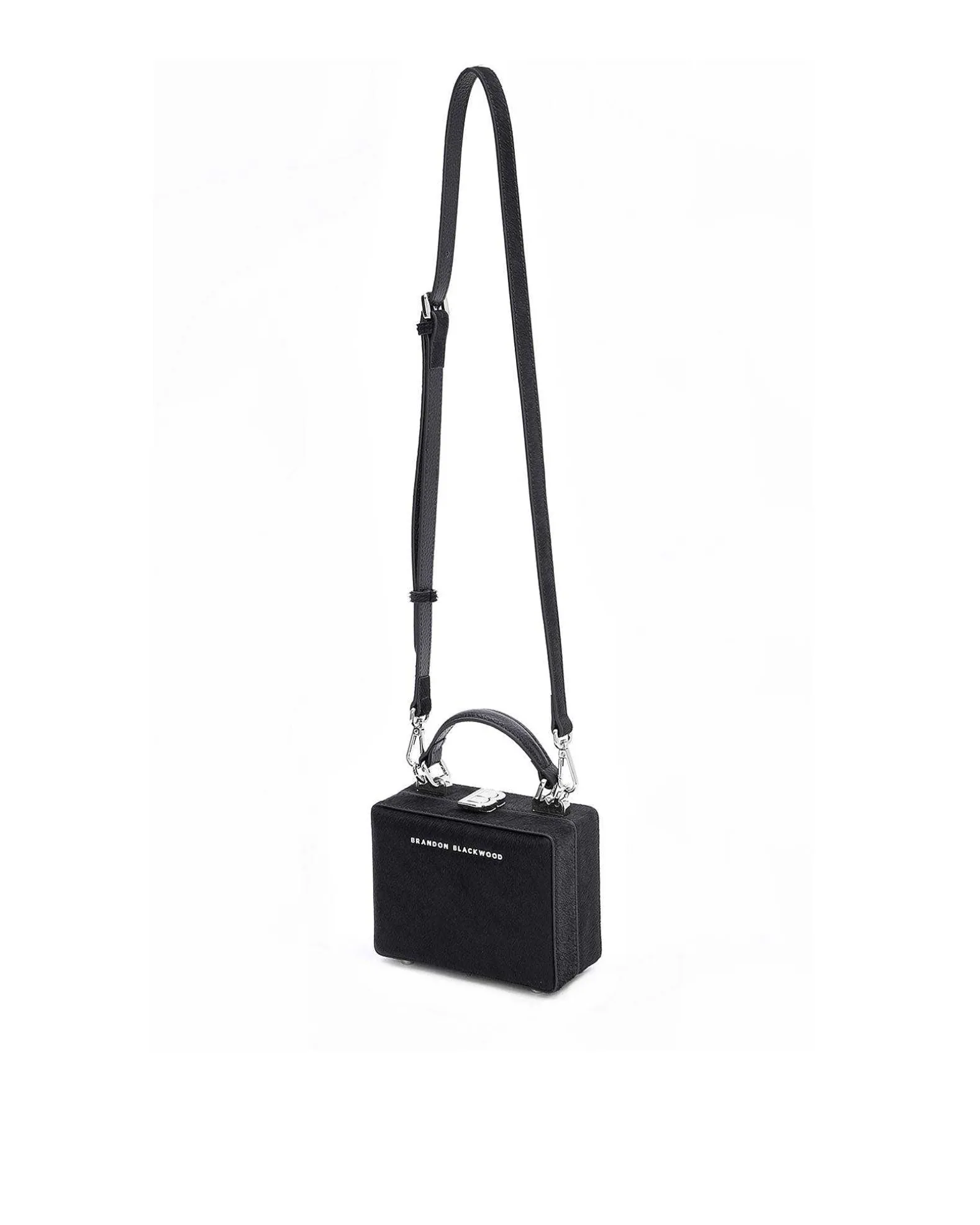 Brandon Blackwood Top Handle Bags>Mini Kendrick Trunk Black Ponyhair