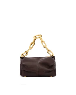 Brandon Blackwood Top Handle Bags>Mini Valentina Dark Brown Leather W/Brass Hardware