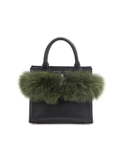 Brandon Blackwood Crossbody Bags>Mya Bag Black Leather & Green Fox
