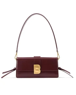 Brandon Blackwood Shoulder Bags>Nia Bag Burgundy Hard Leather