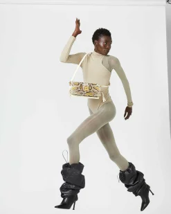 Brandon Blackwood Shoulder Bags>Nia Bag Yellow Spotted Snakeskin