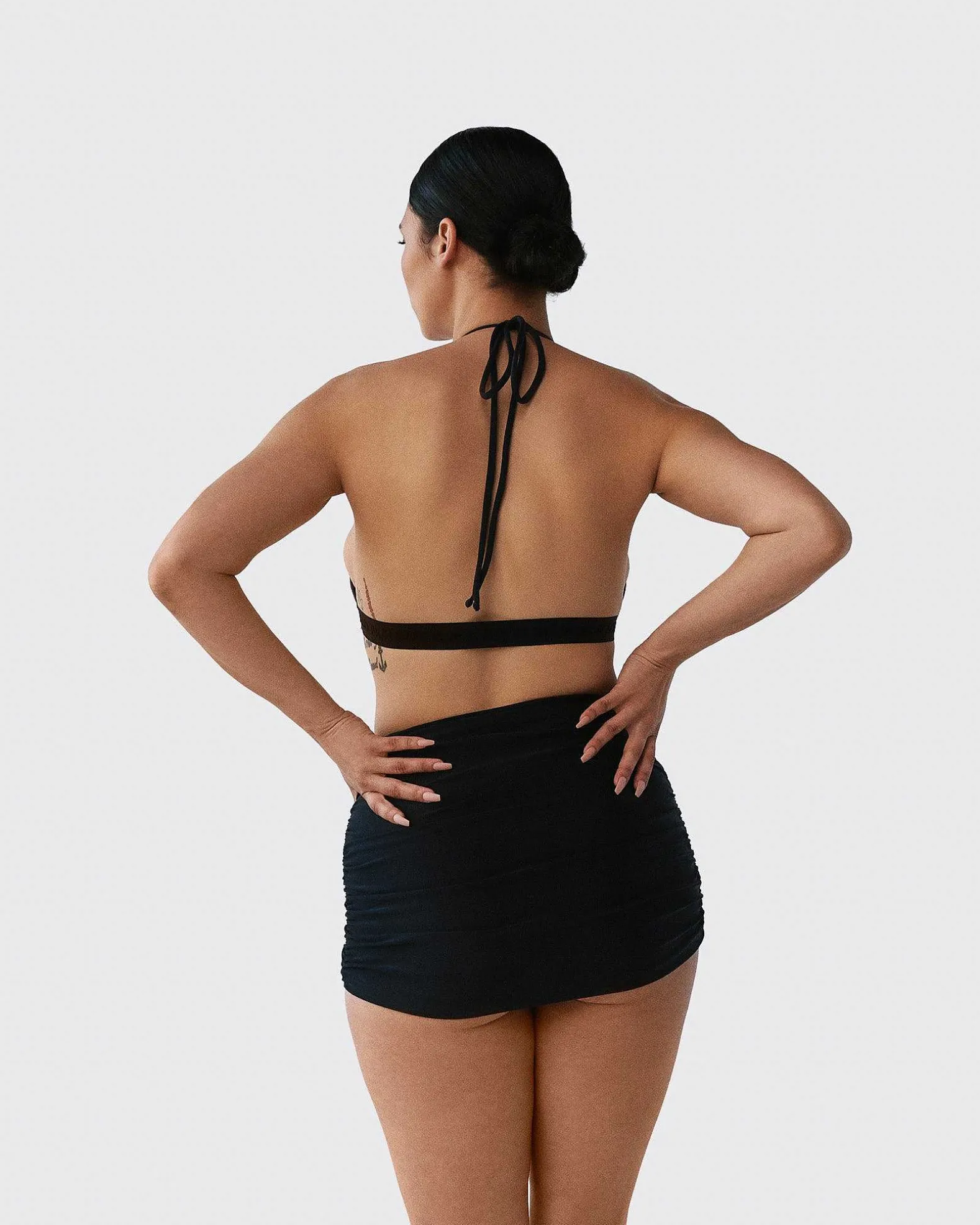 Brandon Blackwood Bottoms>Ruched Swim Skirt Black