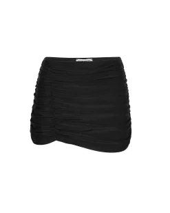 Brandon Blackwood Bottoms>Ruched Swim Skirt Black