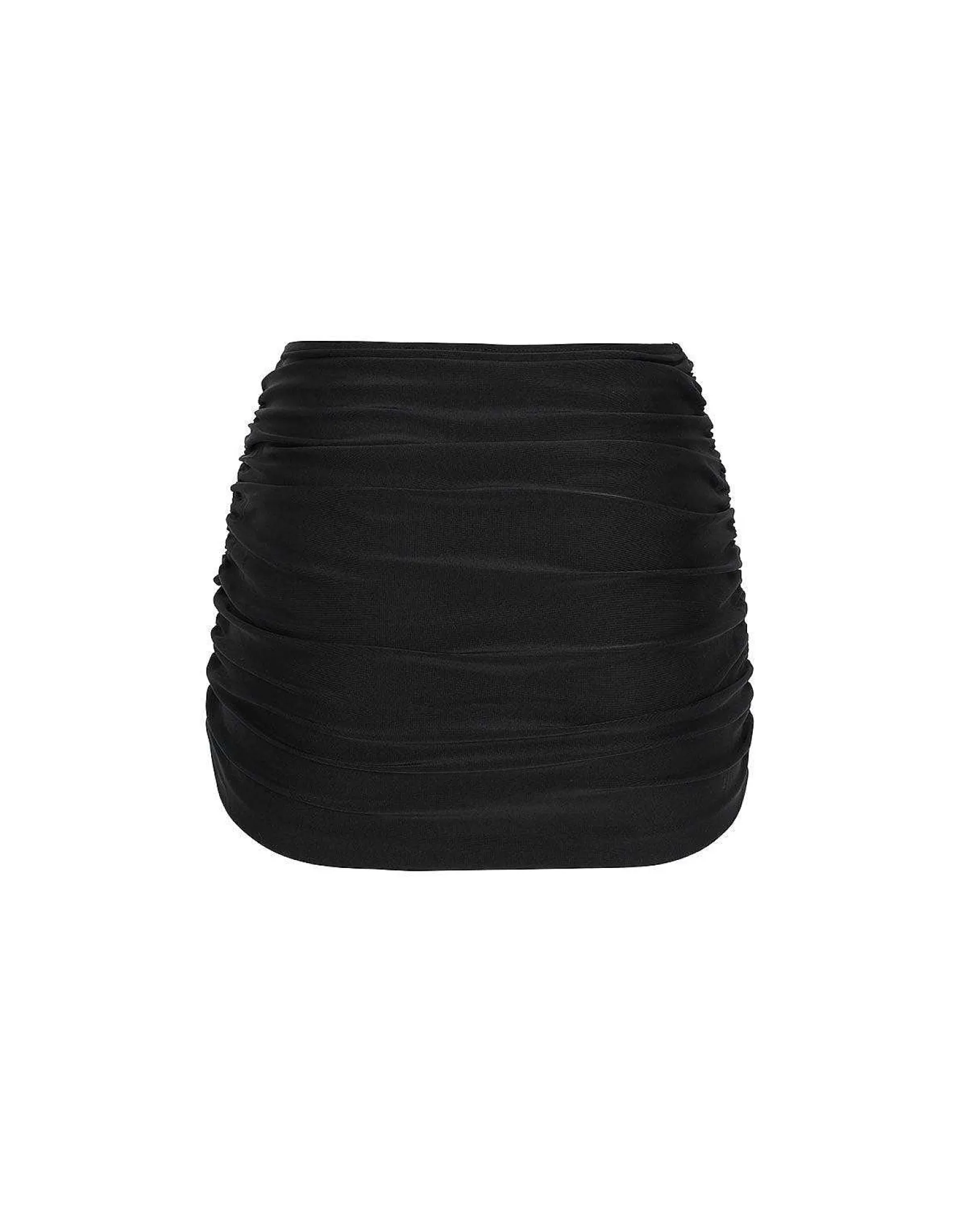 Brandon Blackwood Bottoms>Ruched Swim Skirt Black