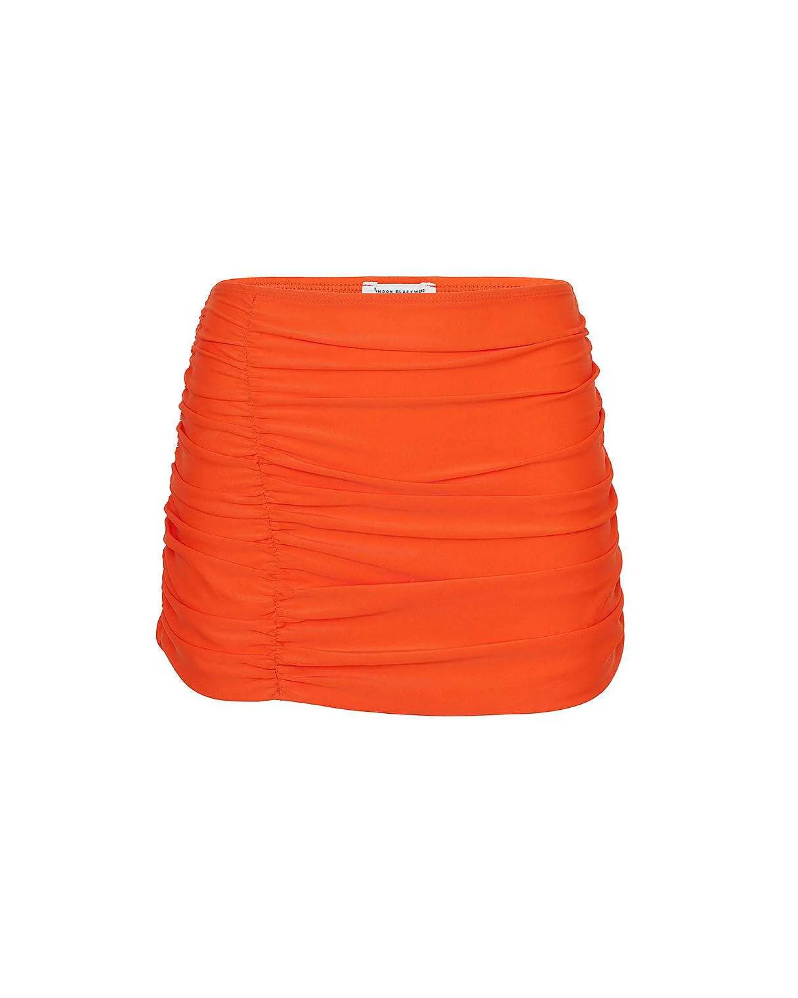 Brandon Blackwood Bottoms>Ruched Swim Skirt Orange
