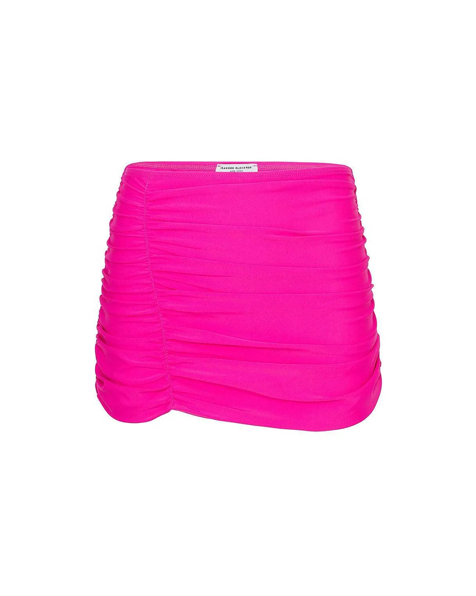 Brandon Blackwood Bottoms>Ruched Swim Skirt Hot Pink